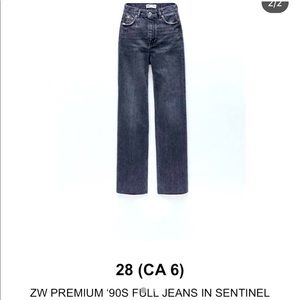 Zara straight black baggy mom jeans